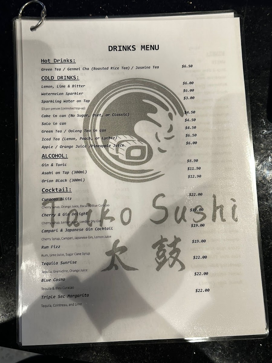 Menu Taiko On Chapel-4