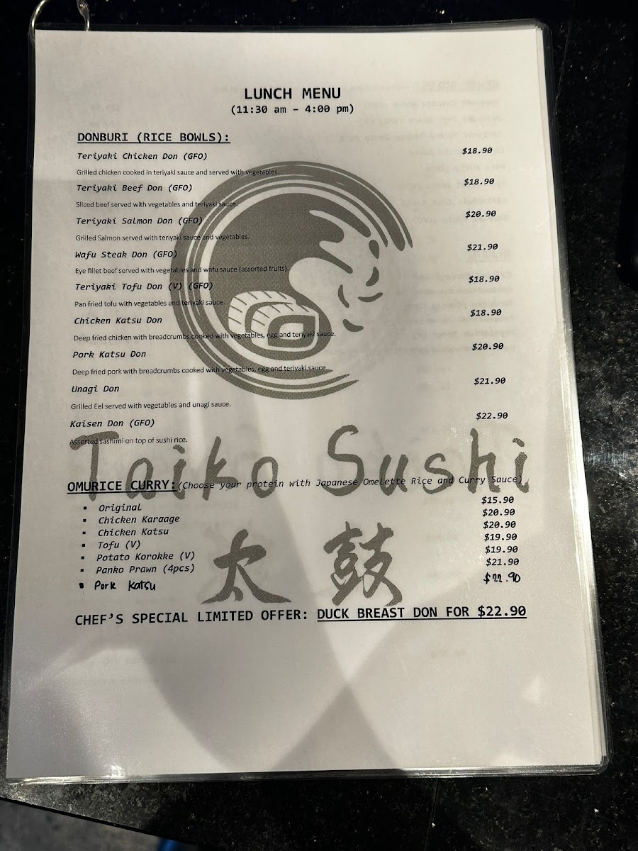 Menu Taiko On Chapel-5
