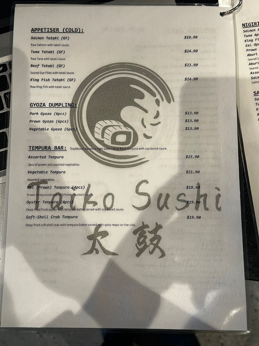 Menu Taiko On Chapel-8