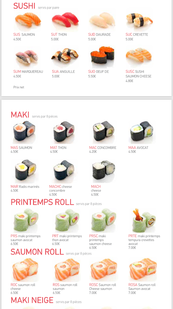 Menu Taiyo-10