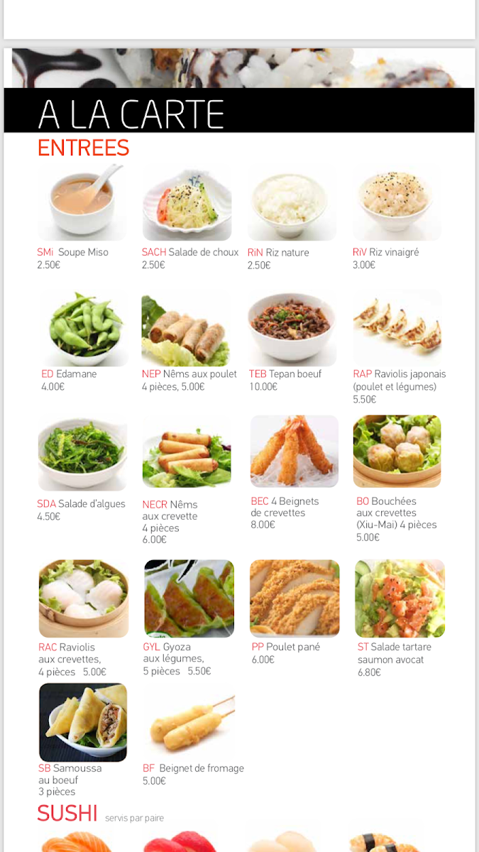 Menu Taiyo-8