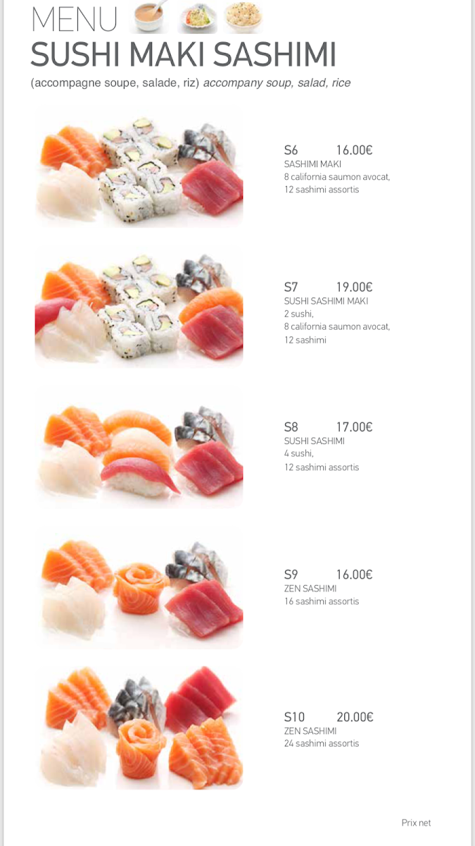 Menu Taiyo-9