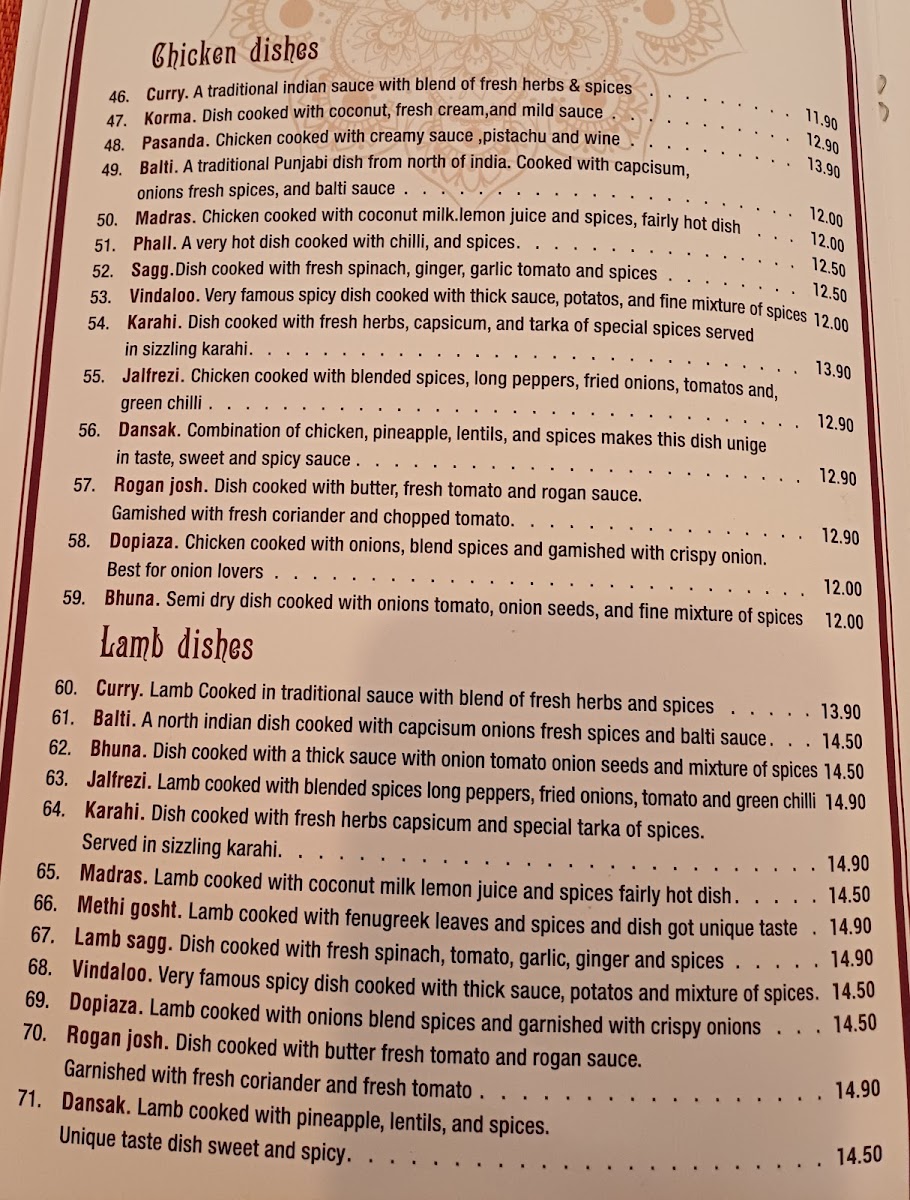 Menu Taj Indian Restaurant-2