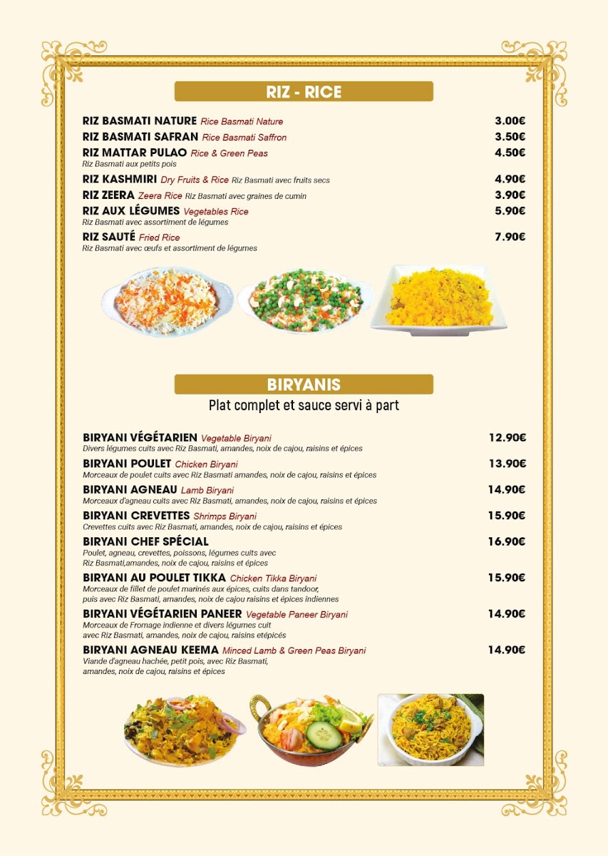 Menu Taj Mahal Paris 5Ème-7