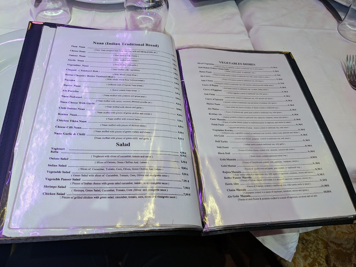 Menu Taj Mahal Paris-1