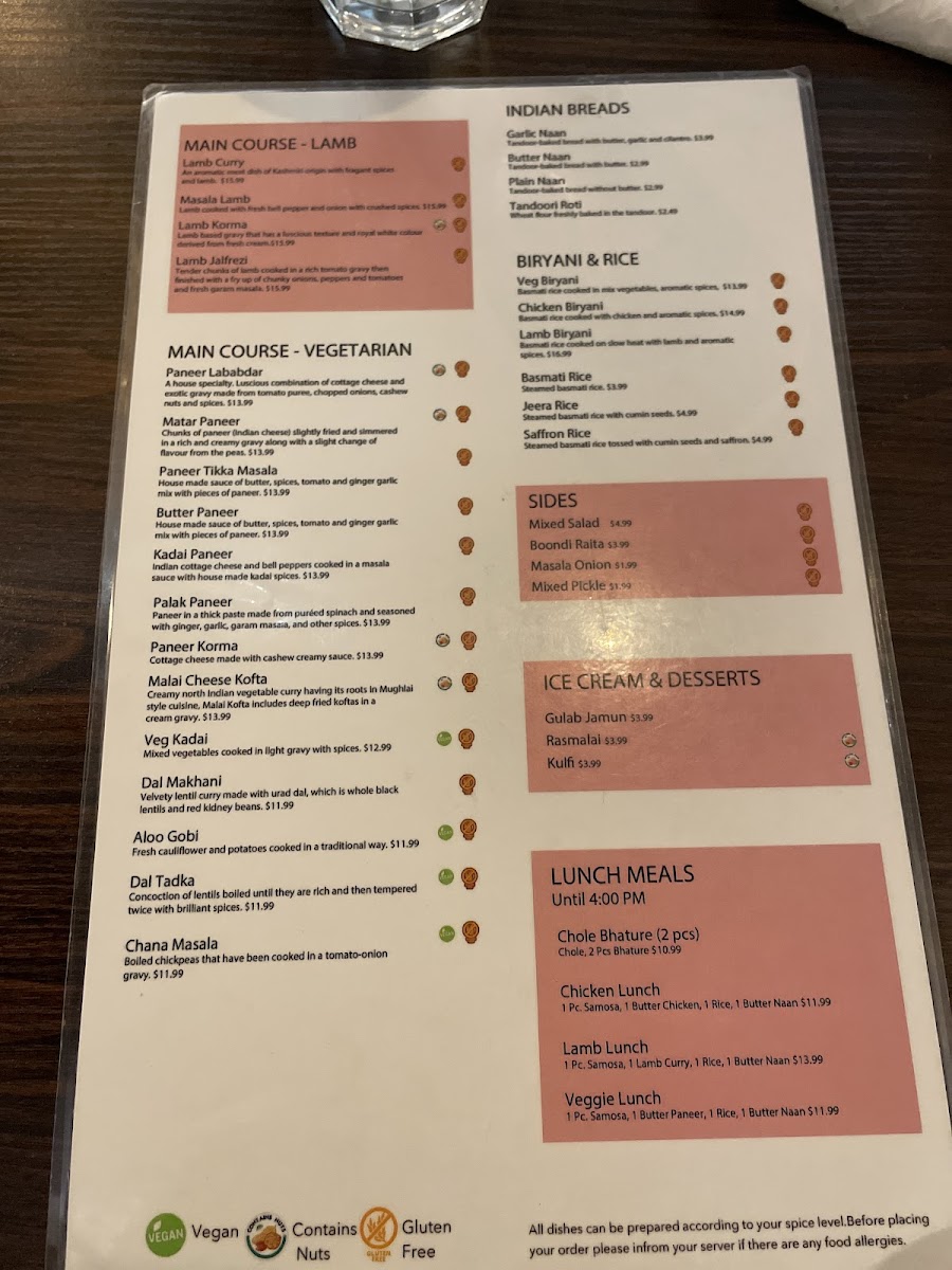 Menu Taj Mahal Restaurant (Confederation Dr)-9