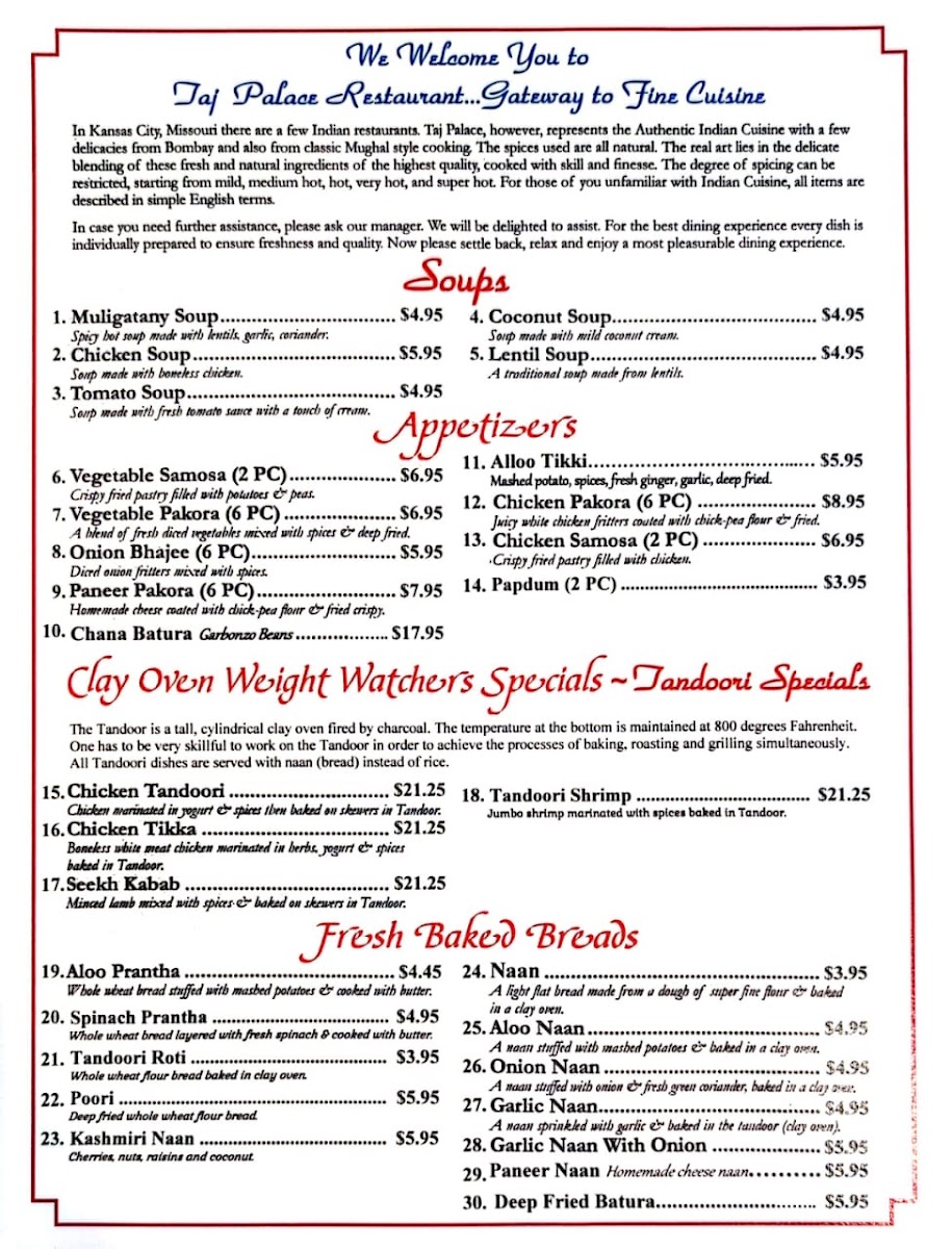 Menu Taj Palace-2