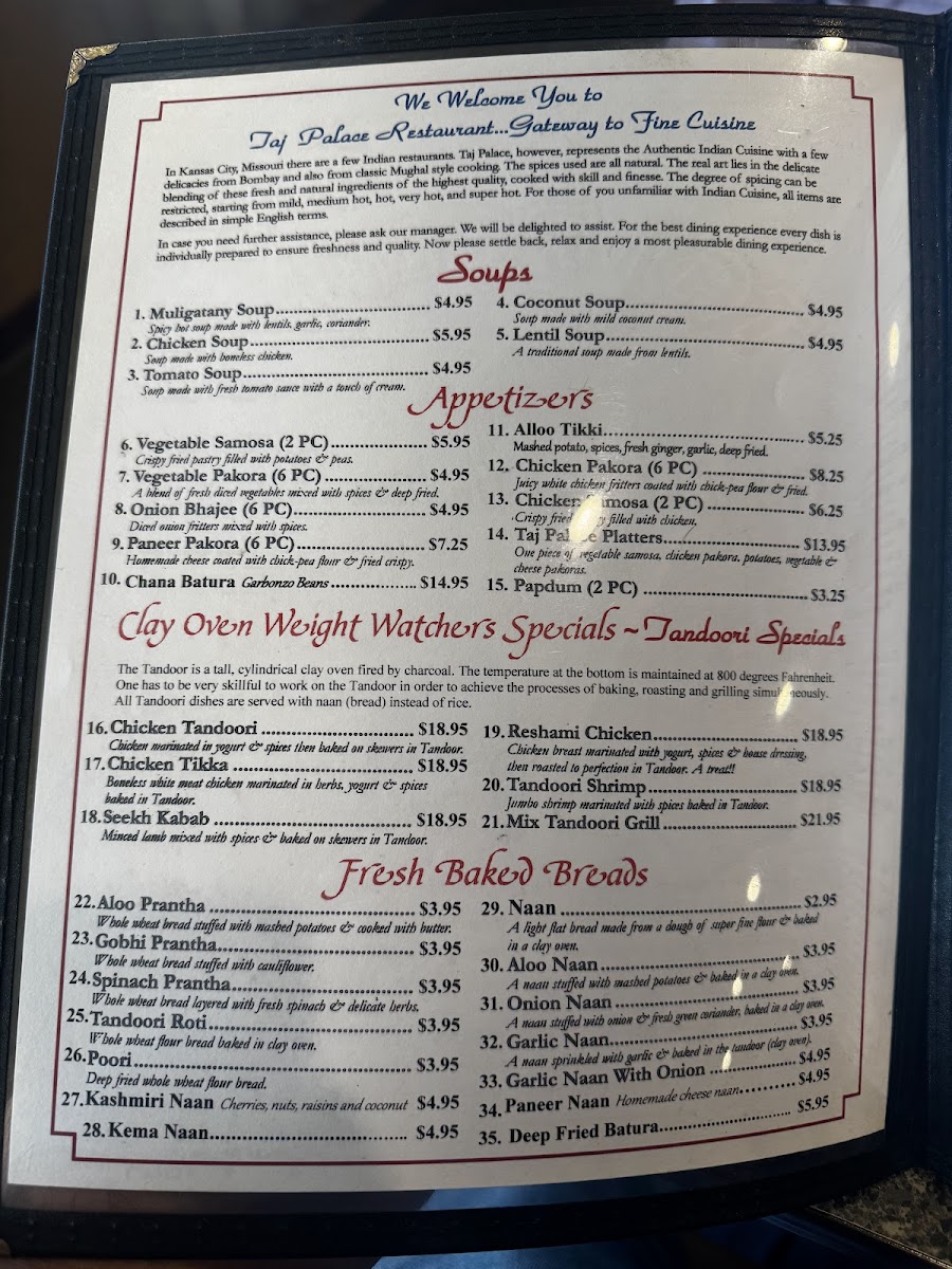 Menu Taj Palace-7