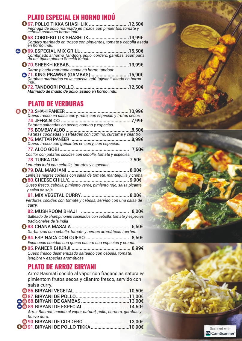 Menu Taj Tandoori Indian Restautant-2
