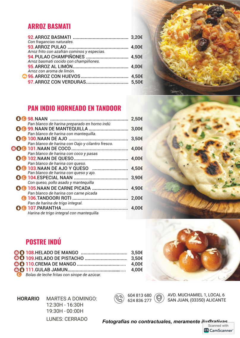 Menu Taj Tandoori Indian Restautant-4
