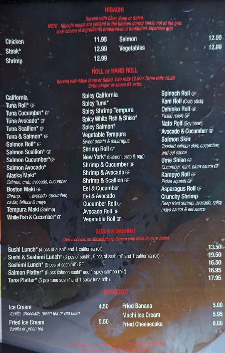 Menu Takara Sushi Station-3