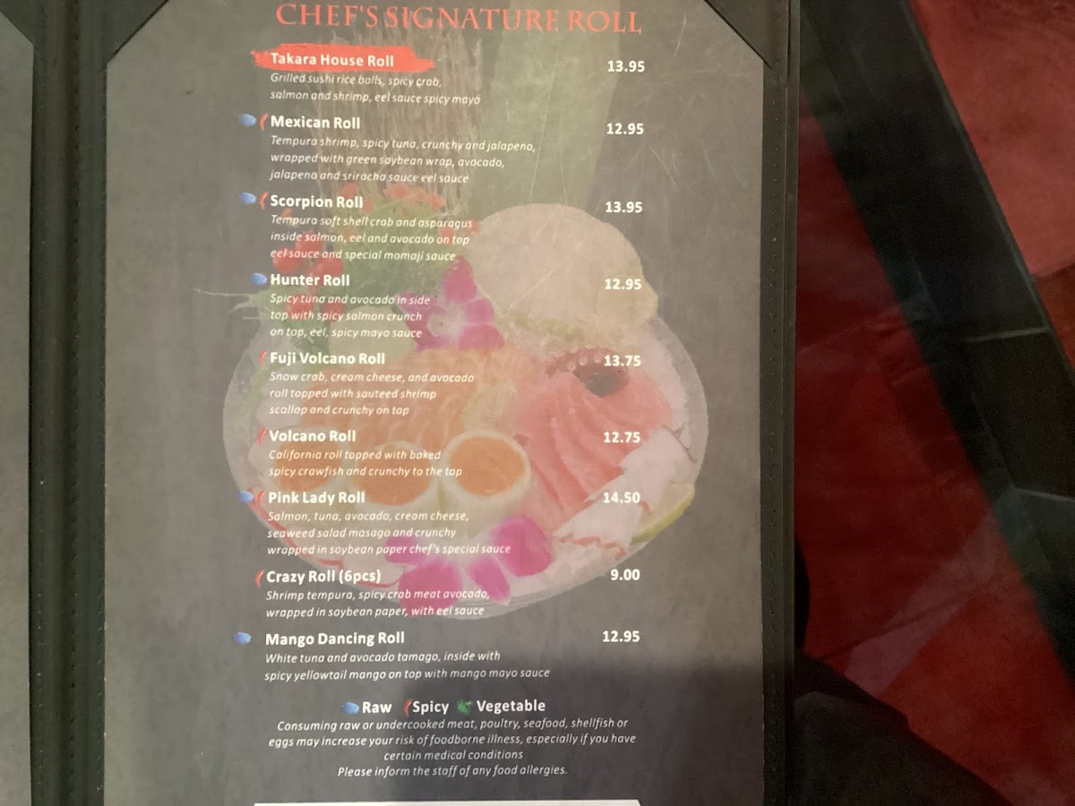 Menu Takara Sushi & Steak House-2