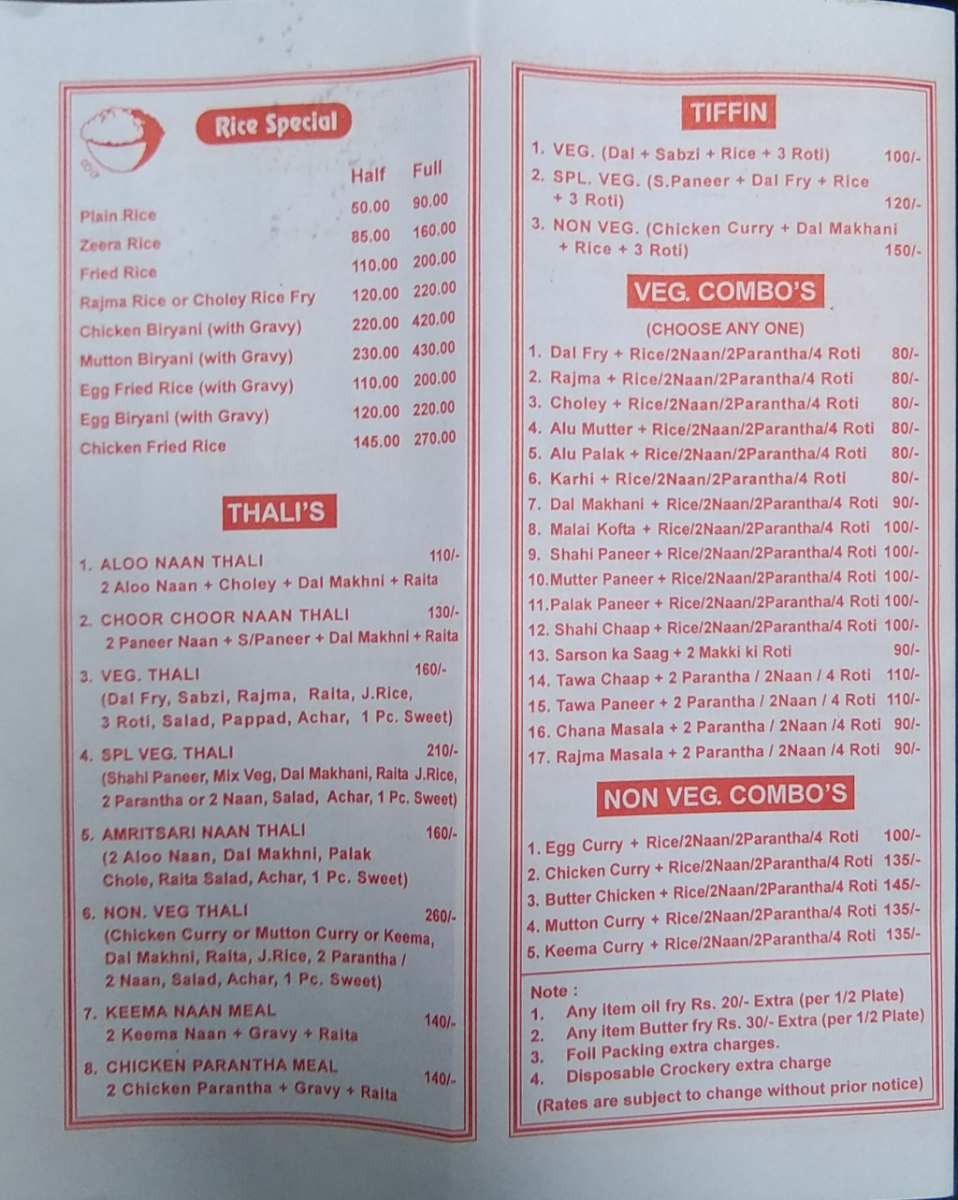 Menu Takkar Dhaba-1