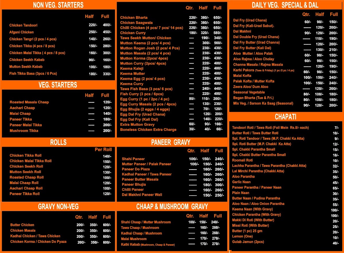 Menu Takkar Dhaba-5