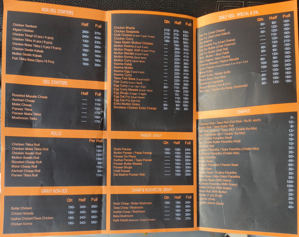 Menu Takkar Dhaba-6