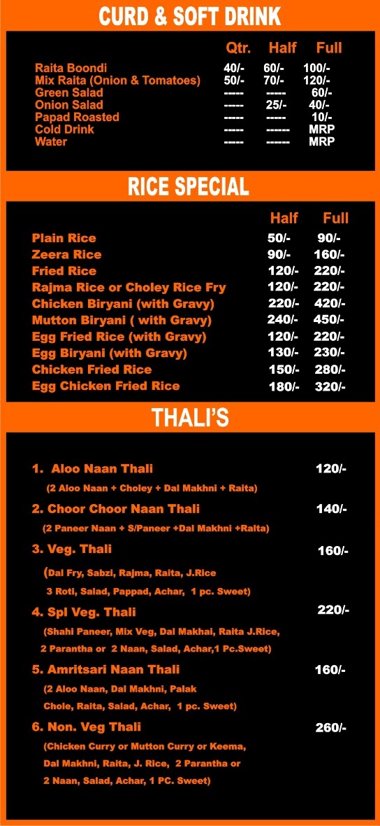 Menu Takkar Dhaba-9