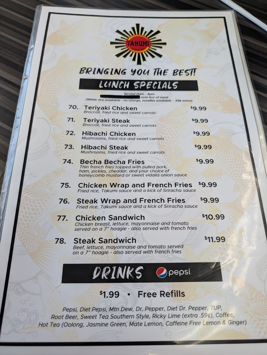 Menu Takumi Japanese Grill-1