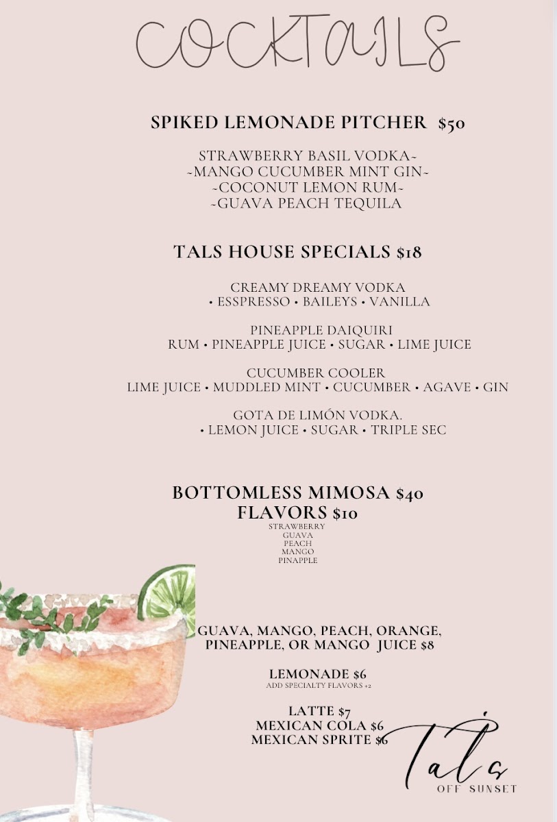 Menu Tal's Off Sunset-2