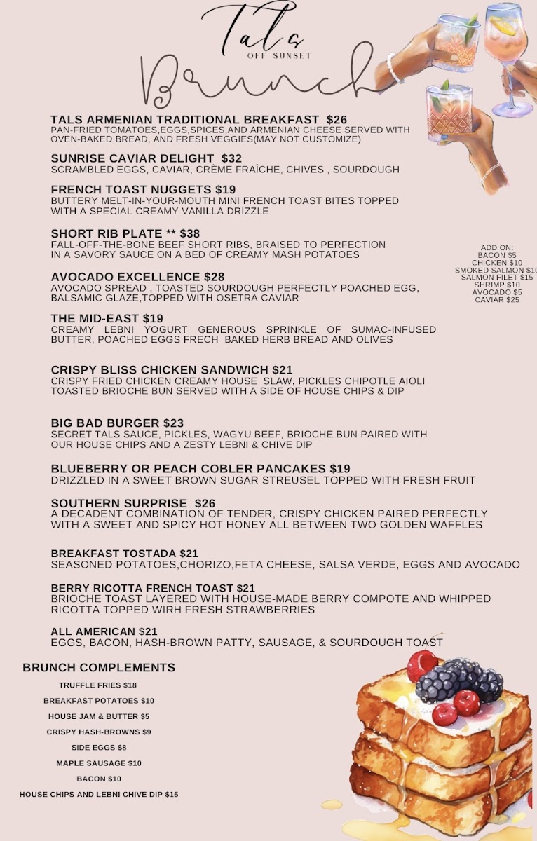 Menu Tal's Off Sunset-3