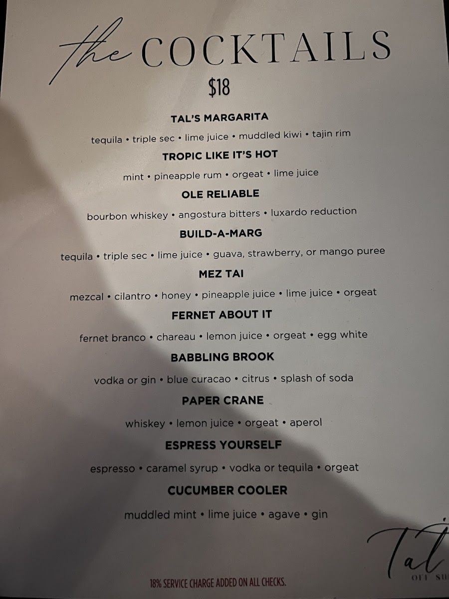 Menu Tal's Off Sunset-4