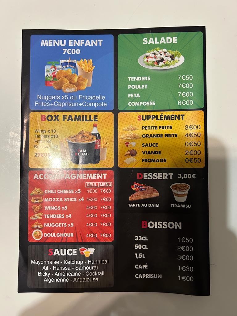 Menu Tam Kebab Roubaix-1