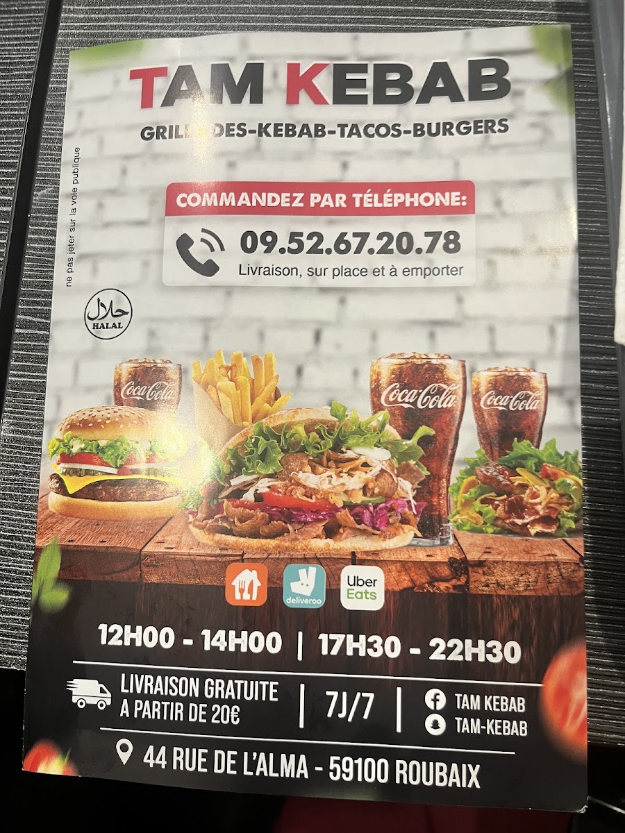 Menu Tam Kebab Roubaix-5