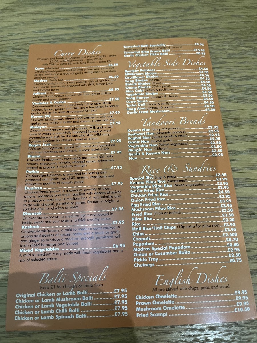 Menu Tamarind Restaurant & Bar Tredegar-1