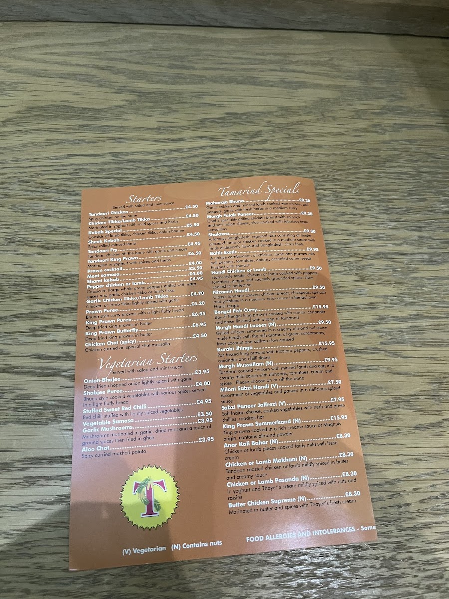 Menu Tamarind Restaurant & Bar Tredegar-4