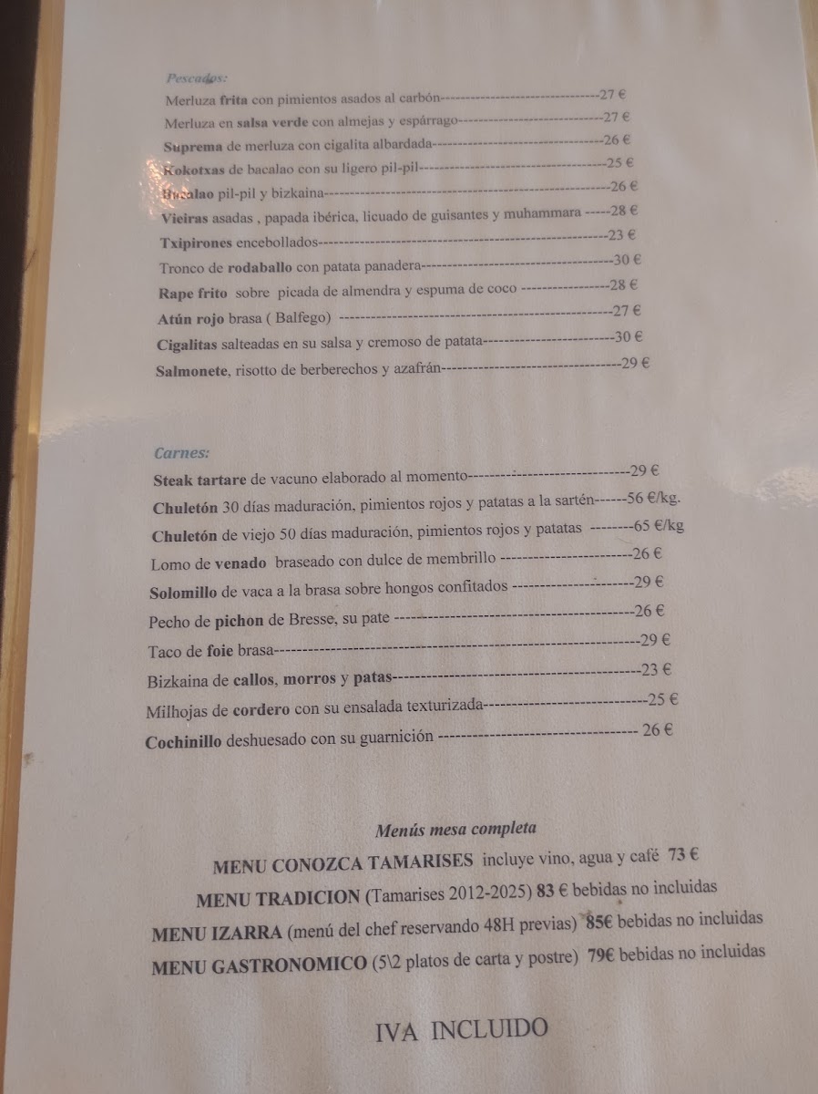 Menu Tamarises Izarra Jatetxea-2