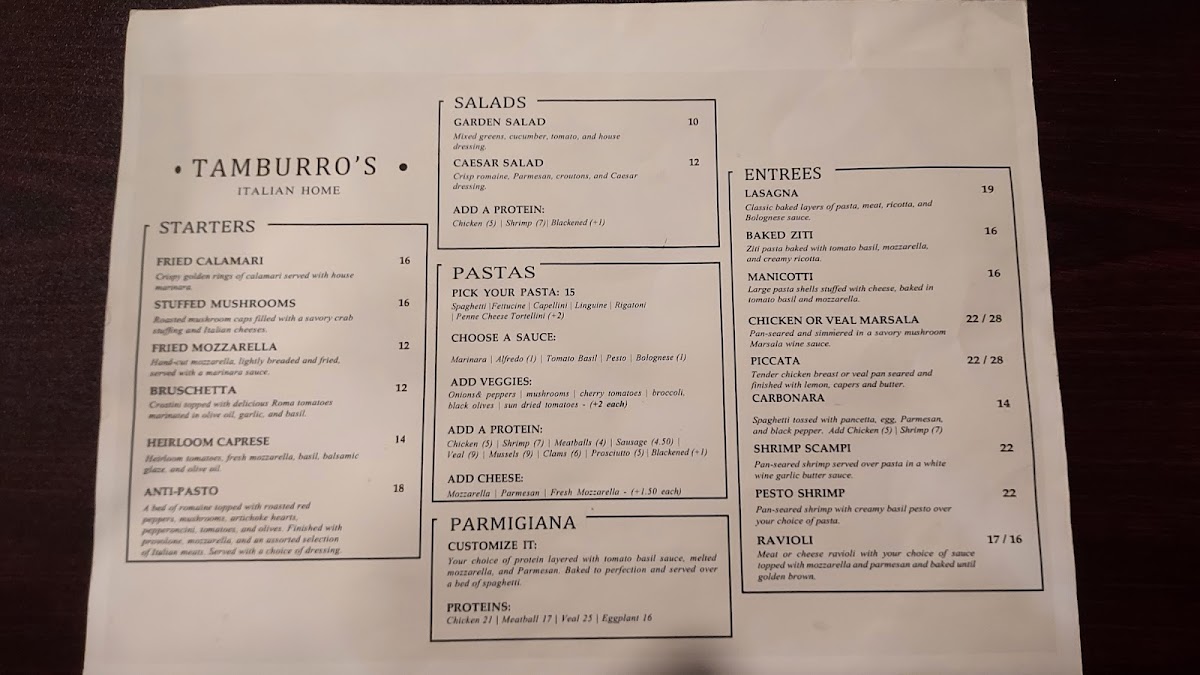 Menu Tamburro's Italian Home-4