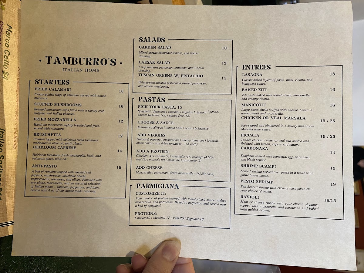 Menu Tamburro's Italian Home-6