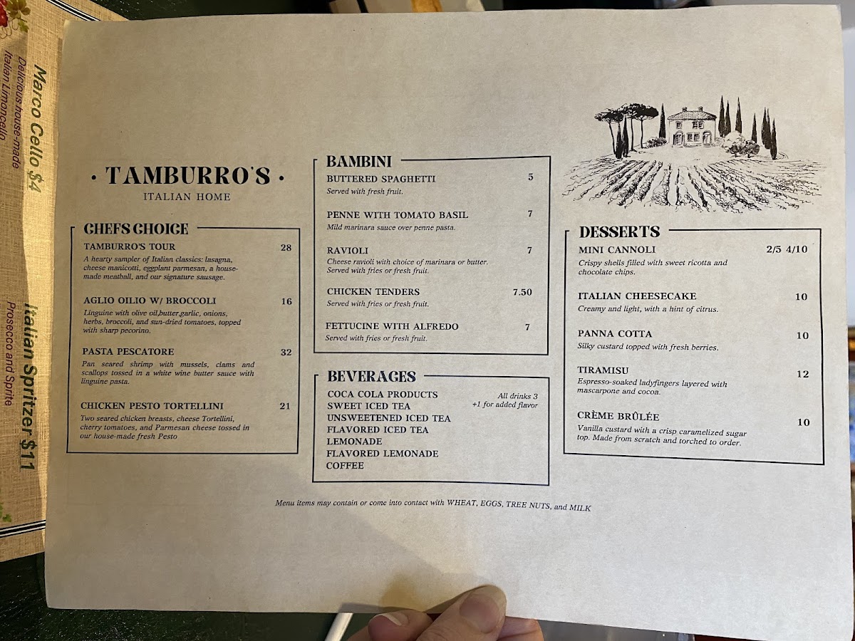 Menu Tamburro's Italian Home-7