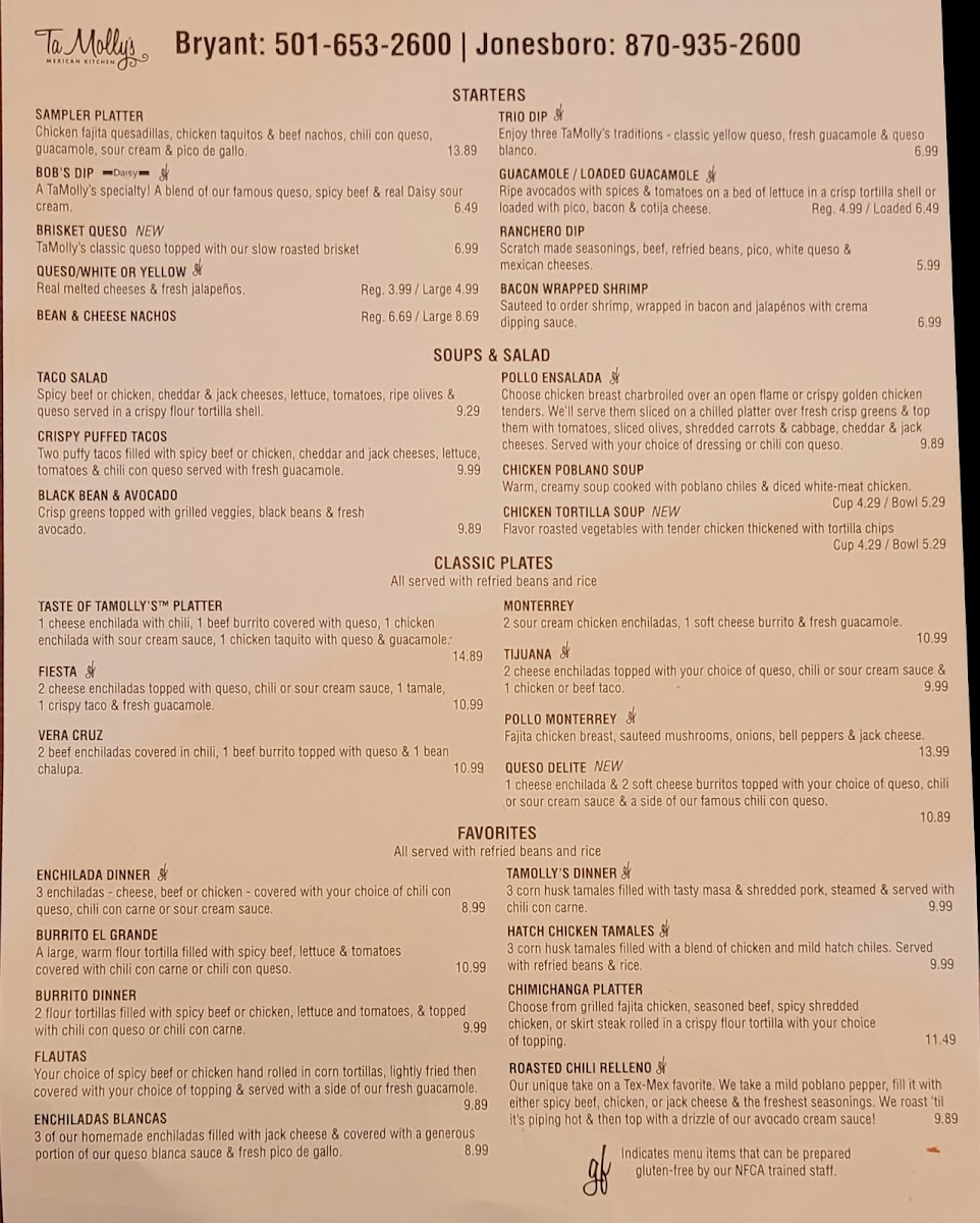 Menu Tamolly's Of Bryant-3