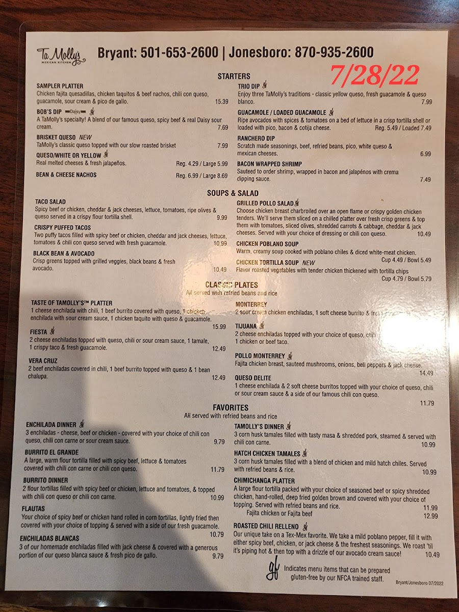 Menu Tamolly's Of Bryant-5