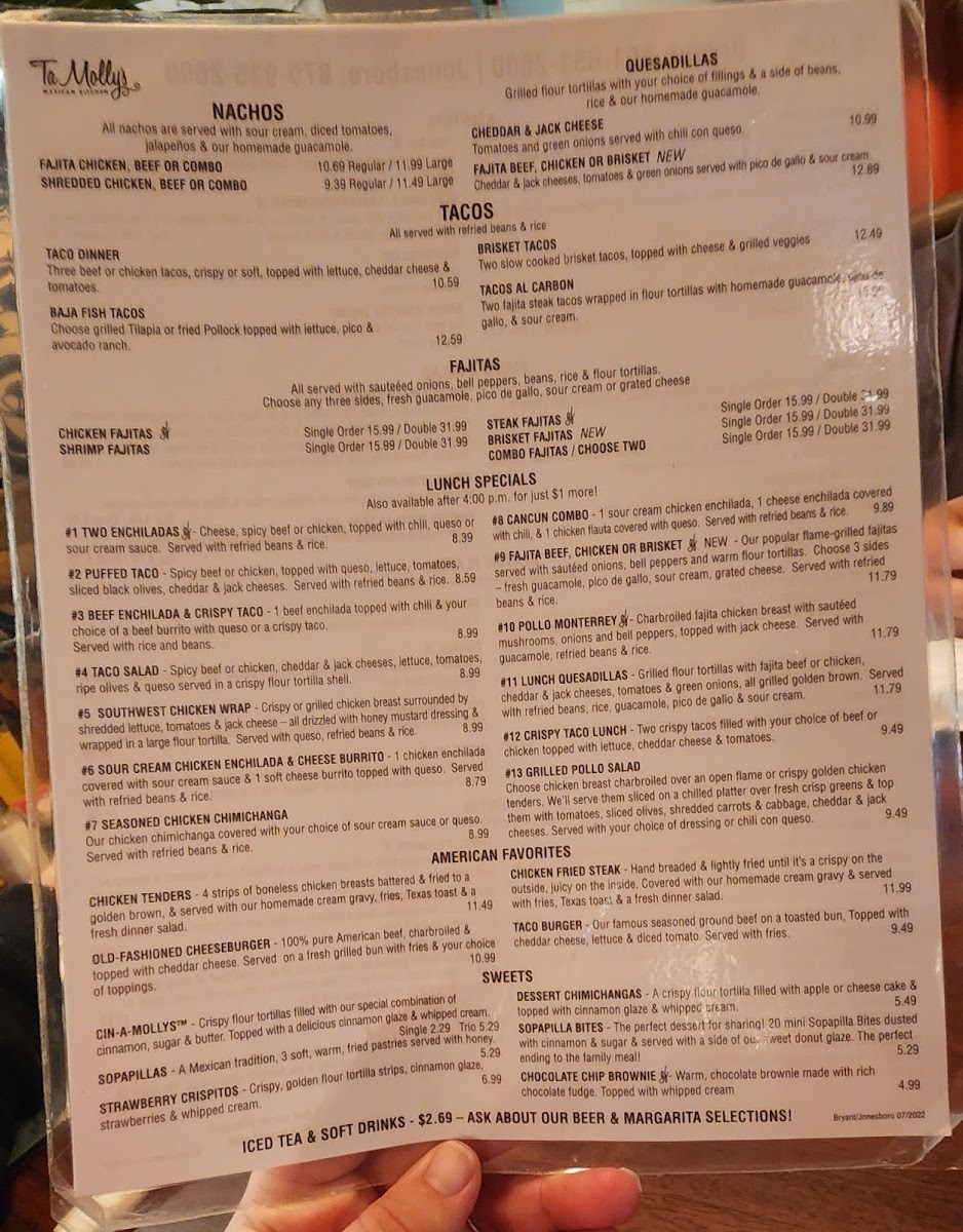 Menu Tamolly's Of Bryant-7