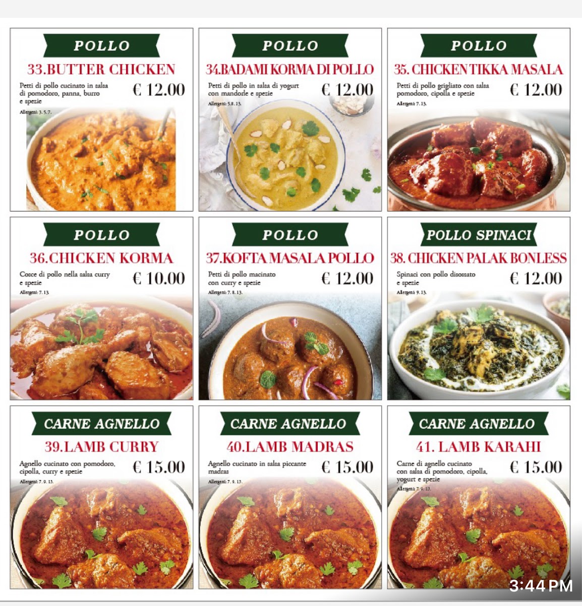 Menu Tandoori Tikka Halal Food Ristorante-2