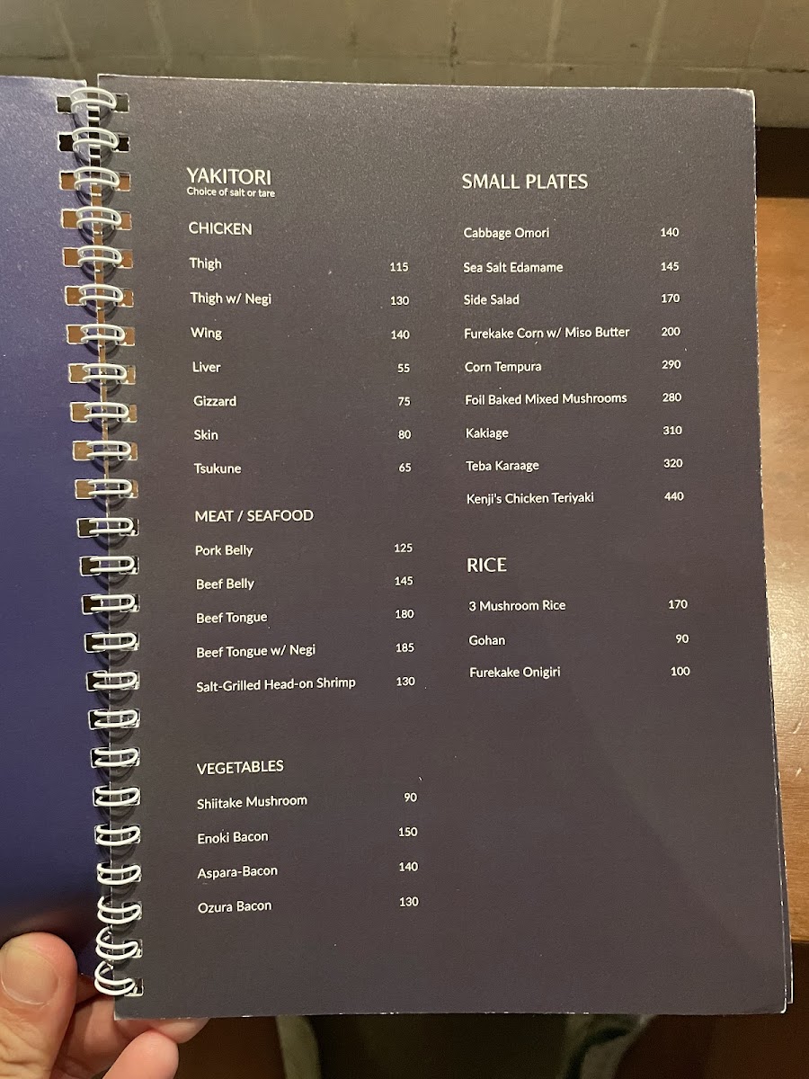 Menu Tanoshi Restaurant & Yakitori Bar-1