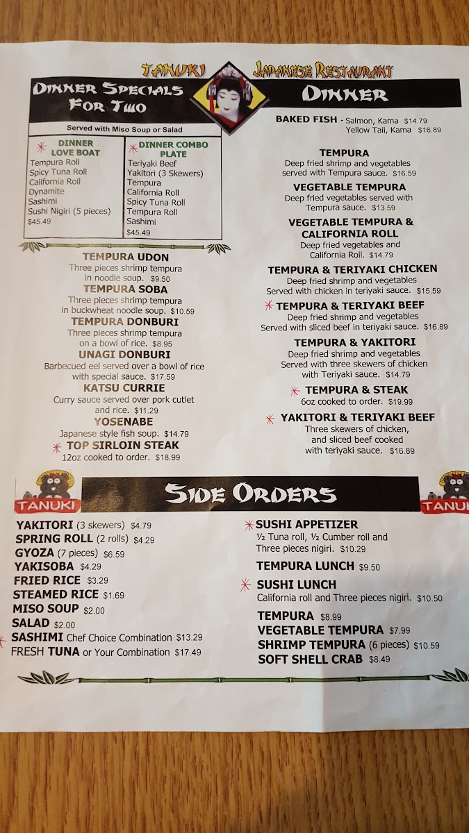 Menu Tanuki Sushi Bar & Garden-10
