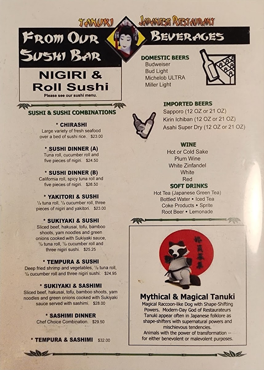 Menu Tanuki Sushi Bar & Garden-2