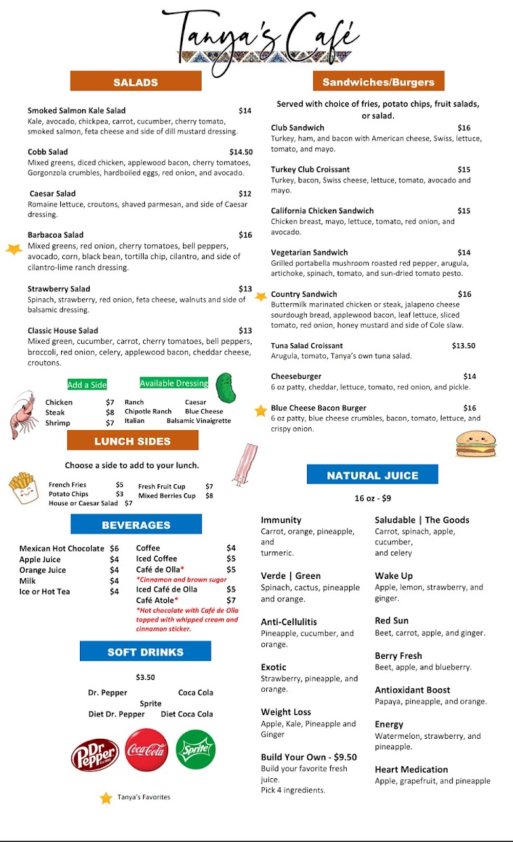 Menu Tanya's Cafe-1