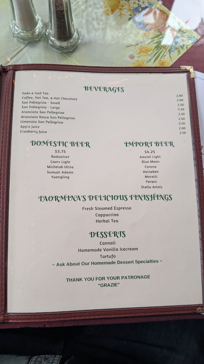 Menu Taormina Restaurant And Pizza-4