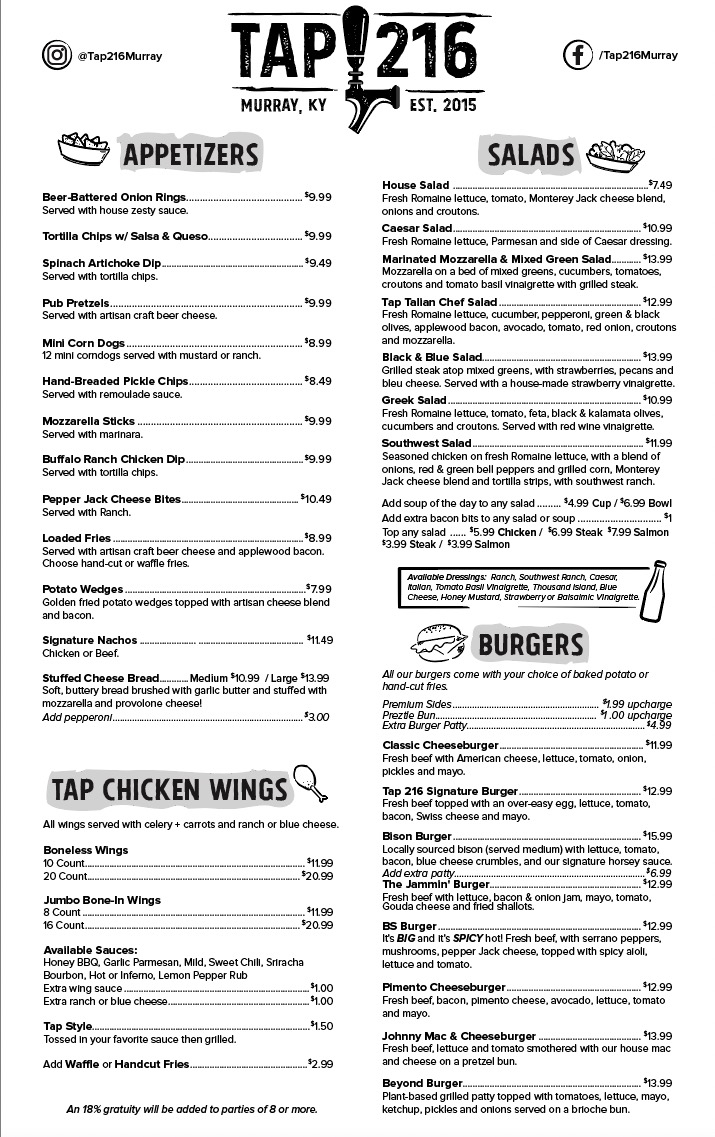 Menu Tap 216-1