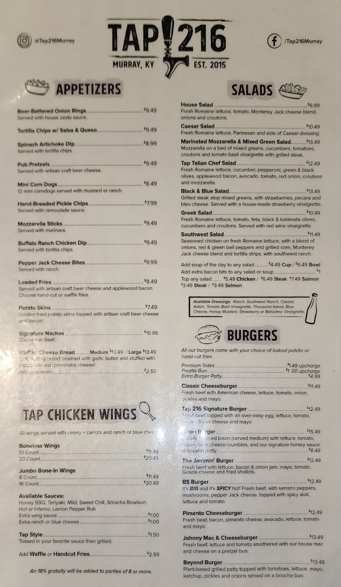 Menu Tap 216-5