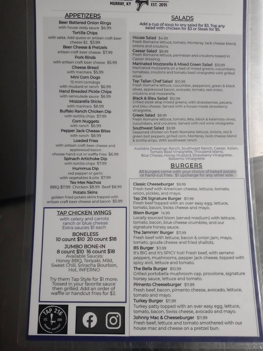 Menu Tap 216-8