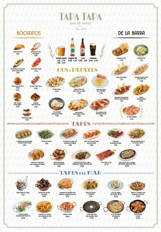 Menu Tapa Tapa Rambla De Catalunya-2