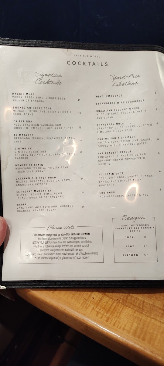 Menu Tapa The World-4