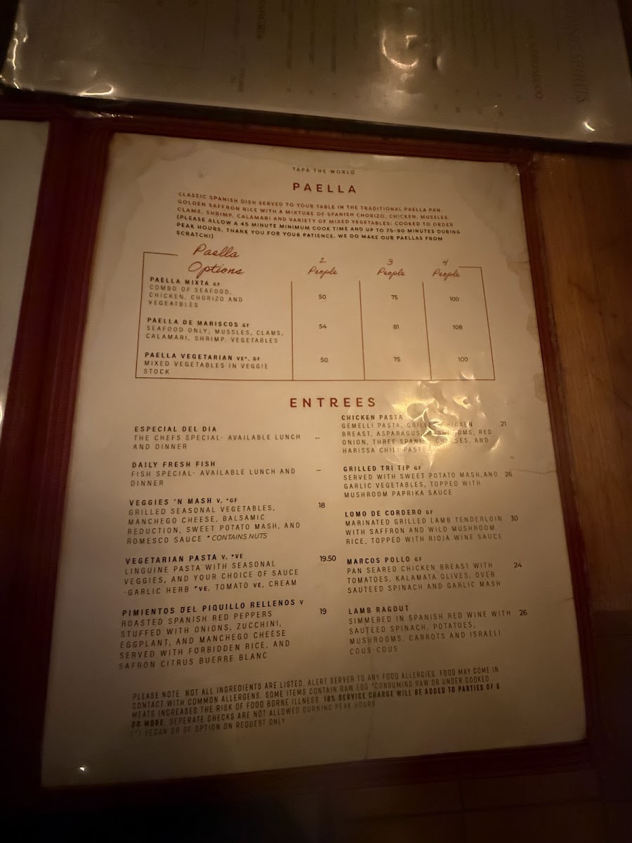 Menu Tapa The World-8