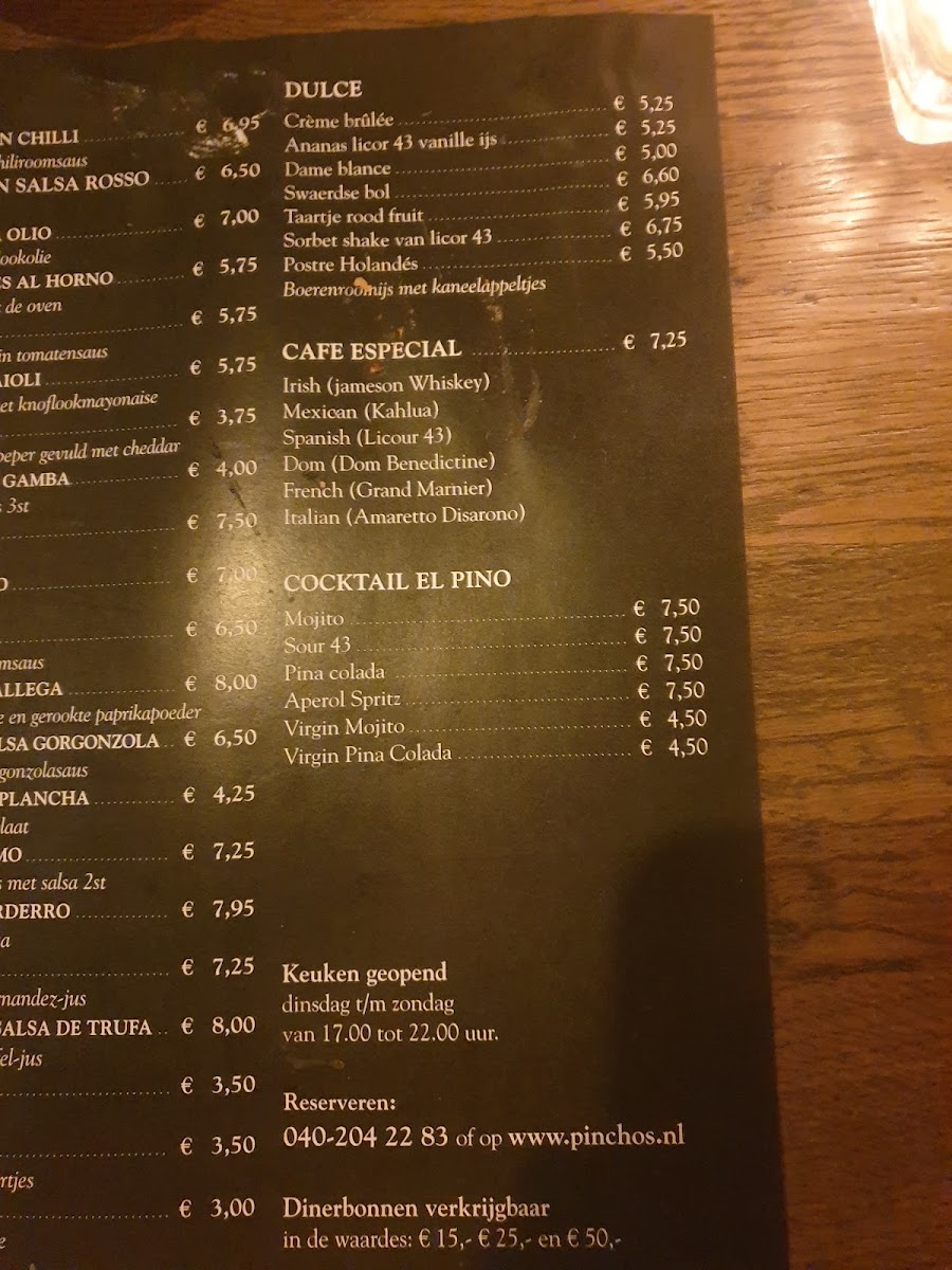 Menu Tapas Restaurant Pincho's-1