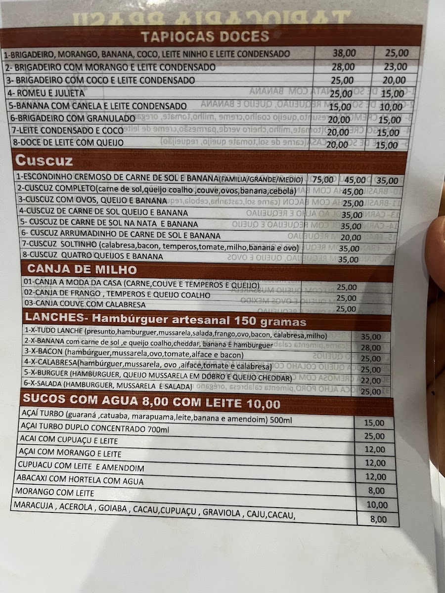 Menu Tapiocaria E Pizzaria Casa Nossa-1