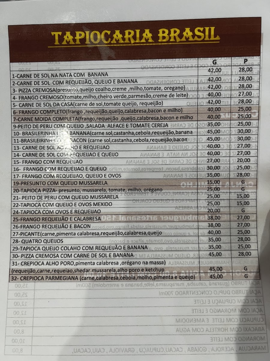 Menu Tapiocaria E Pizzaria Casa Nossa-2